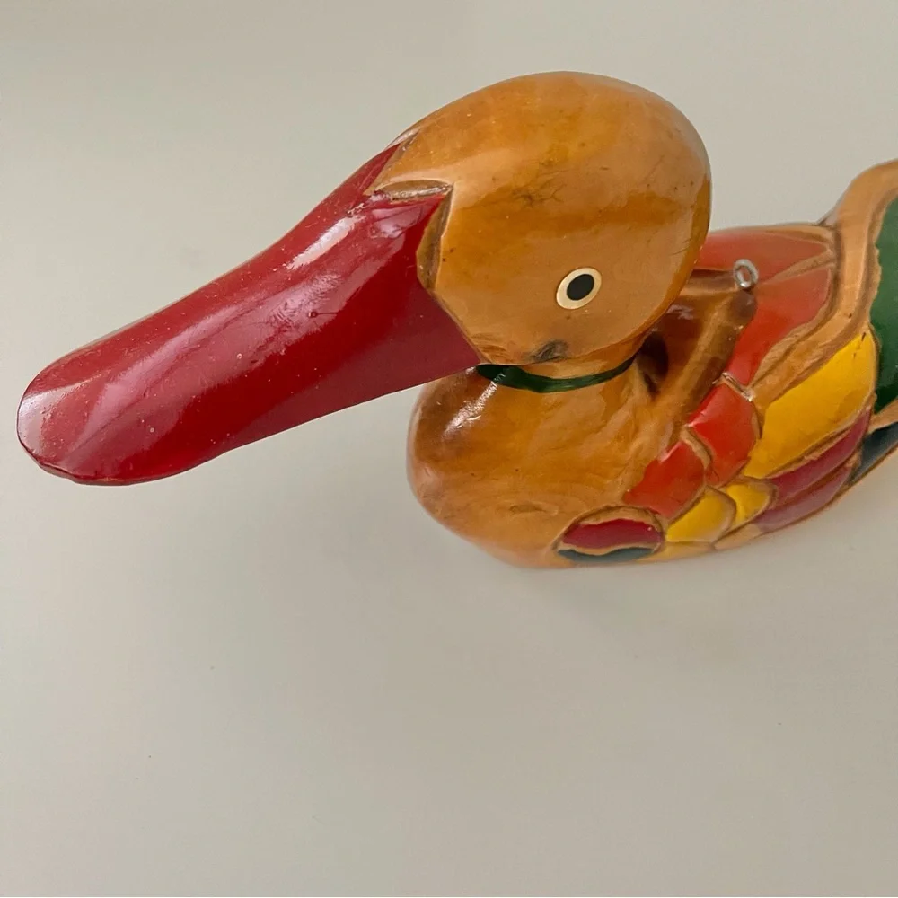 Vintage Folk Art Hand Carved Wooden Korean Wedding Duck - Picture 5 of 9